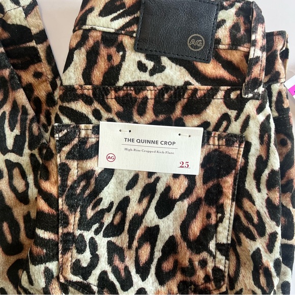AG Adriano Goldschmied Women's‎ 25 Quinne Crop Leopard High Rise Kick Flare Pant - Picture 4 of 11